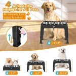 Adjustable Elevated Dog Bowl Stand with 2 Stainless Steel Bowls