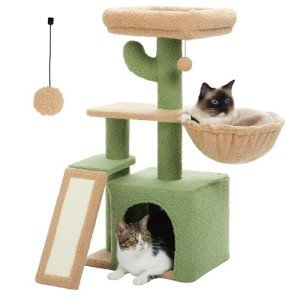 Cactus Cat Tree with Hammock for Indoor Cats