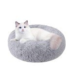 Round Washable Pet Beds for Cats and Dogs