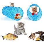 31-Piece Cat Toy Assortment with Tunnel, Feather Teaser