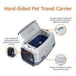 Top-Load Hard-Sided Pet Travel Carrier, Gray & Blue