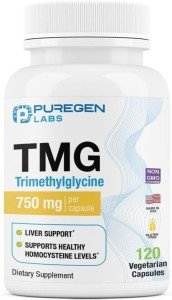Puregen Labs TMG Trimethylglycine 750mg, 120 Veg Caps