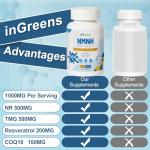 500mg NMN Supplement with TMG & Resveratrol, 60 Capsules