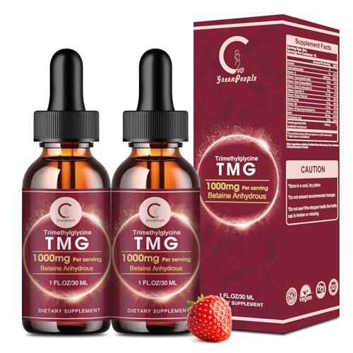 TMG Liquid Drops 1000mg - Strawberry Flavor, 2 Pack
