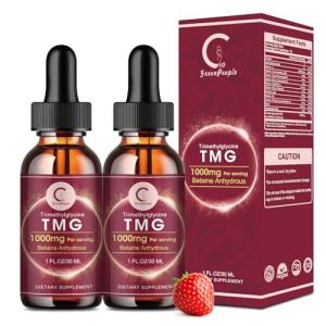 TMG Liquid Drops 1000mg - Strawberry Flavor, 2 Pack