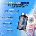 NAD+ Resveratrol 1000mg Anti-Aging Supplement 120 Caps