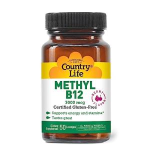 Country Life Vegan Methyl B-12 Lozenges, 3000 mcg