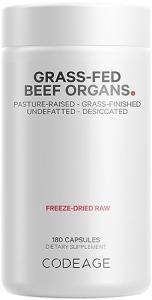 Grass Fed Beef Organ Supplement Capsules - 180 Count