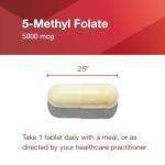 5,000mcg Methylfolate for Brain Support, 50 Veg Caps