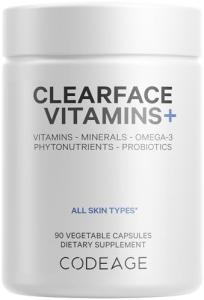 Clearface Skin Support Supplement with Vitamins & Probiotics