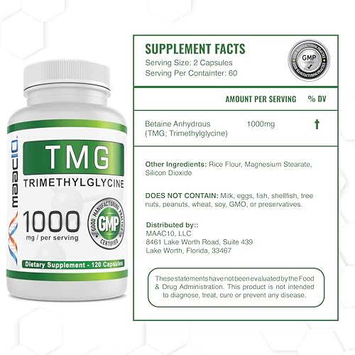 1000mg TMG Capsules | Methylation, Homocysteine, Liver Support