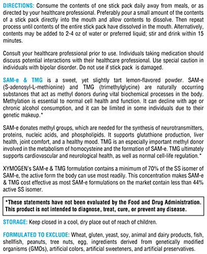 XYMOGEN SAM-e & TMG - Liver, Mood Support Supplement