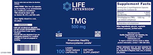 Life Extension TMG 500mg - Pack of 2