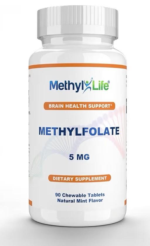 Methyl-Life L-Methylfolate 5 mg Chewable for Brain Health