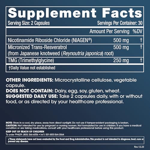 TMG ProHealth NAD Supplement with NR, TMG, Resveratrol