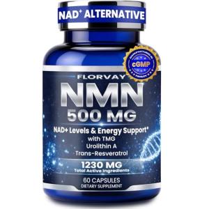 Florvay NMN NAD Supplement with Resveratrol - 1230mg