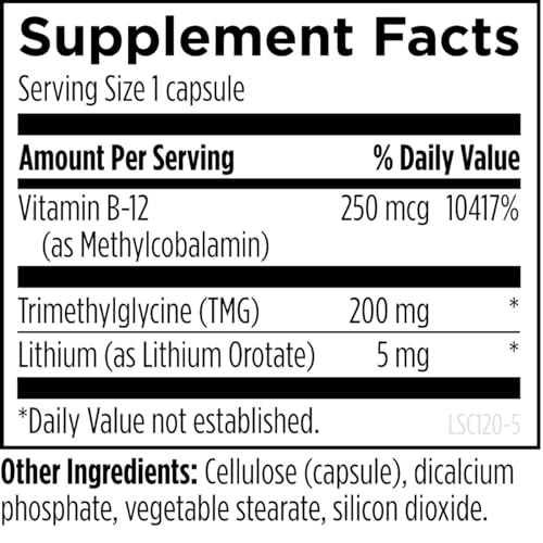 Lithium Synergy - 5mg Orotate with TMG + B12