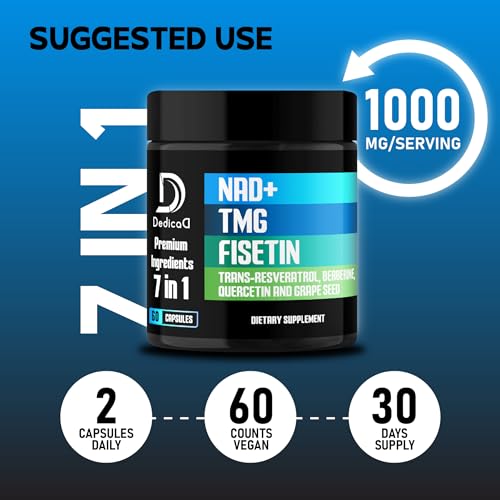 NAD+ Supplement with Fisetin, TMG & More - 60 Capsules