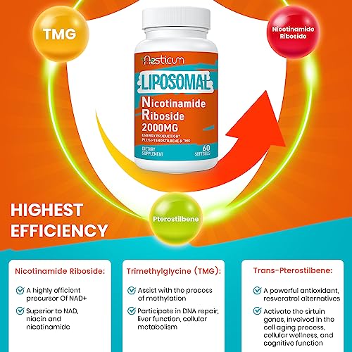 2000 MG Liposomal NR Supplement with TMG & Pterostilbene
