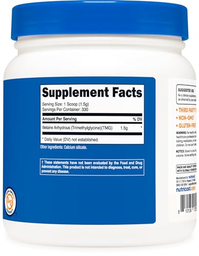 Nutricost Betaine Anhydrous TMG Powder 500g