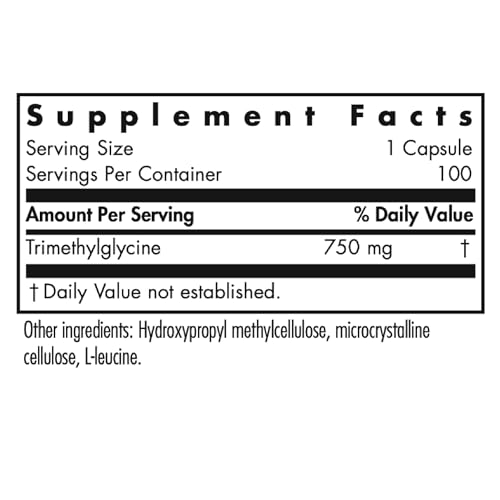 TMG Trimethylglycine 750mg Supplement - Promotes Healthy Methylation