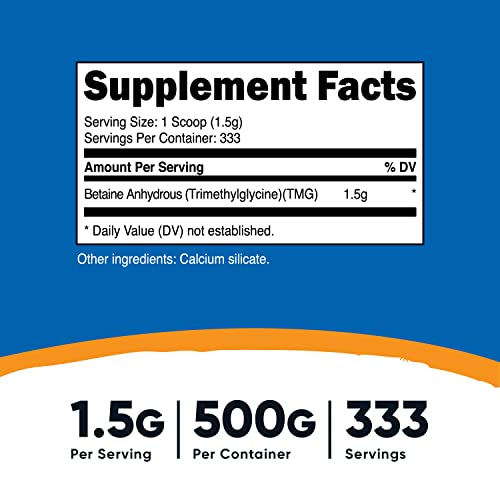 3 Bottles of Nutricost Betaine Anhydrous TMG Powder