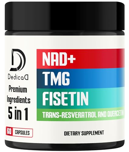 NAD+ Supplement 500mg with Fisetin, Resveratrol, Quercetin - 60 Capsules