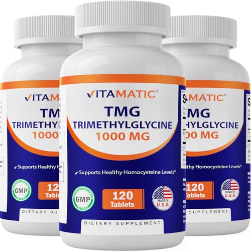 Pack of 3 Vitamatic TMG Supplements 1000mg Tablets