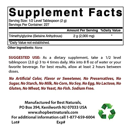 Naturals TMG Pure Powder 3-Pack 1 lb each