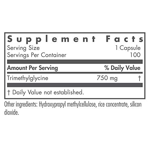 TMG Trimethylglycine 750mg - Supports Methylation, Healthy Homocysteine