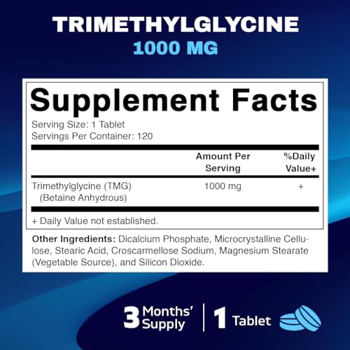 Pack of 3 Vitamatic TMG Supplements 1000mg Tablets