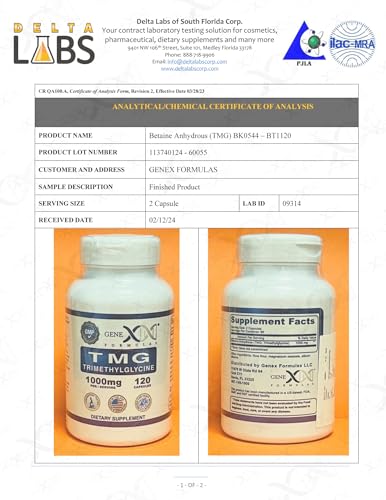 Betaine Anhydrous TMG Capsules - Liver Health Supplement