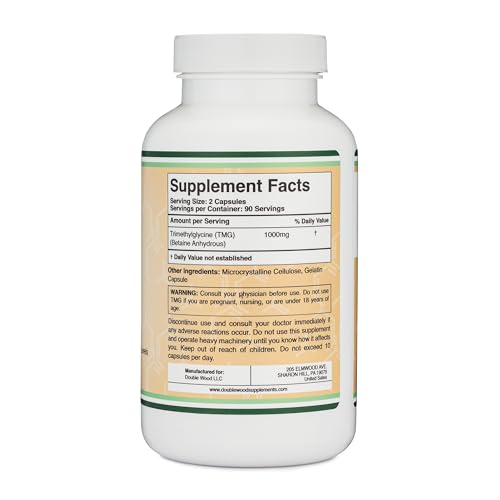 1000mg Double Wood TMG Capsules for Homocysteine Control