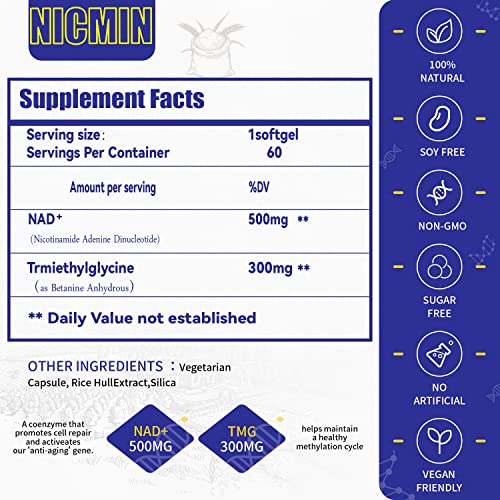 NAD+ Liposomal Supplement with TMG 180 Capsules