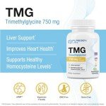 TMG 750 mg Trimethylglycine Supplement - 60 Veg Capsules