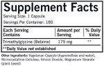 TMG Trimethylglycine 175 mg - 180 Capsules