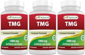 Best Naturals TMG Trimethylglycine (as Betaine Anhydrous) 1000 mg Serving - 120 Capsules - Healthy Homocysteine Levels & Methylation Support (120 Count (Pack of 3))