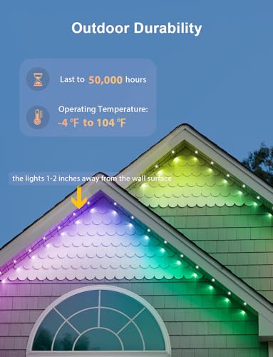 Smart RGB Permanent Outdoor LED Lights - 100ft