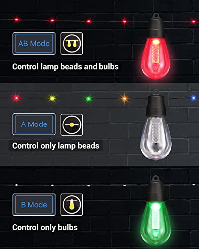 Smart RGB Outdoor String Lights, 50ft Control