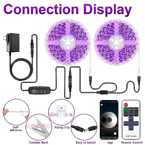 TENDIST 100FT Smart Black Light LED Strip