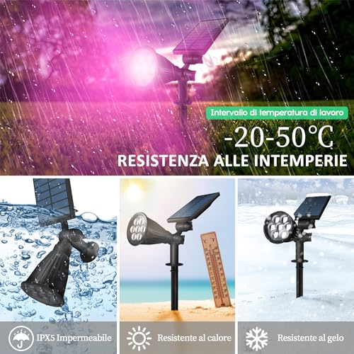 Color-Changing RGB Solar Spotlight for Outdoor Lighting