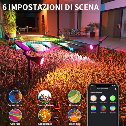 Color-Changing RGB Solar Spotlight for Outdoor Lighting
