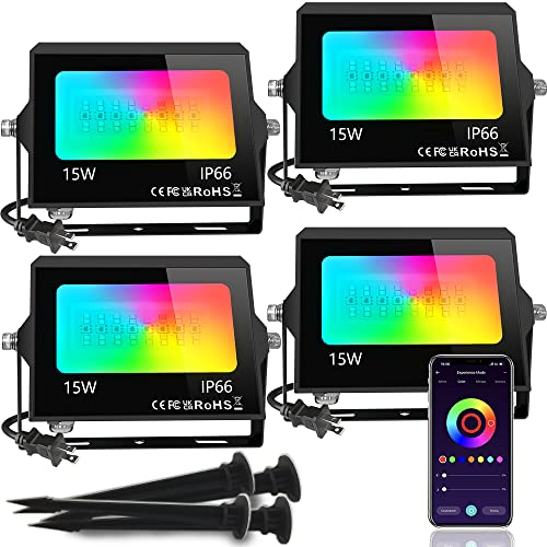 RGB Outdoor LED Flood Lights with App Control