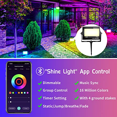 RGB Outdoor LED Flood Lights with App Control