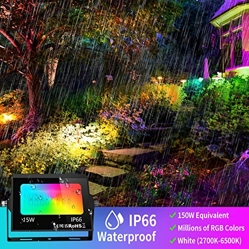 RGB Outdoor LED Flood Lights with App Control