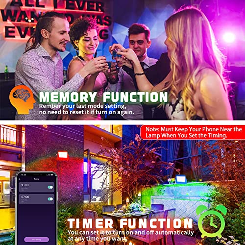 RGB Outdoor LED Flood Lights with App Control