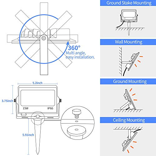 RGB Outdoor LED Flood Lights with App Control