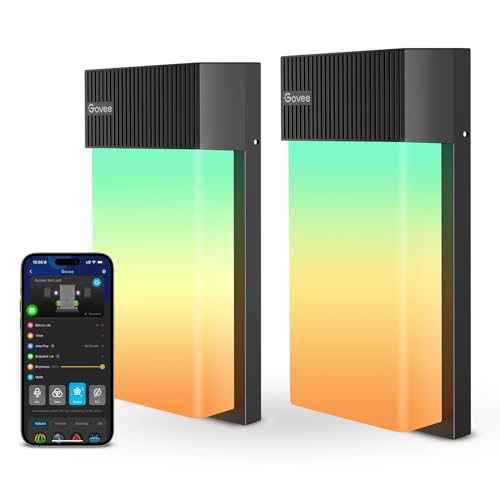 Smart RGBIC Outdoor Wall Light, 2 Pack