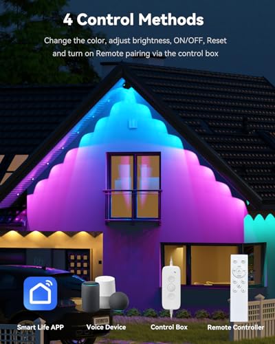 Smart 100ft Outdoor LED Eave Lights - RGBCW