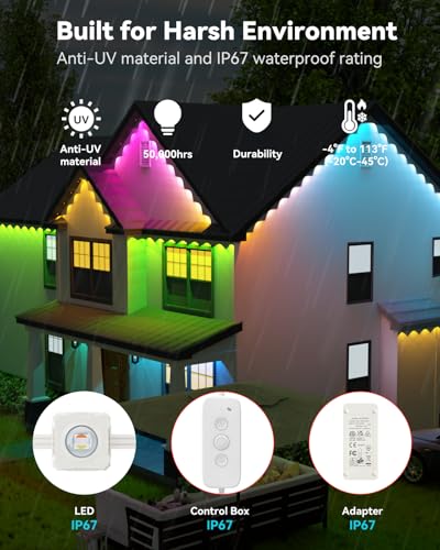 Smart 100ft Outdoor LED Eave Lights - RGBCW